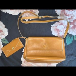 Vintage Fendi Tan Camel Leather Crossbody Bag